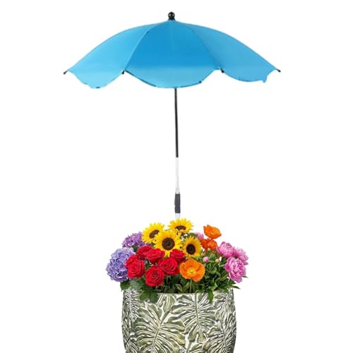 Parasol para plantas resistente con altura ajustable y estaca metálica para patio