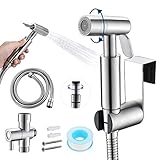 🚽 【MEHRFACHFUNKTIONEN】--- Dieses Toilettenwassersprühgerät bietet zwei Sprühmodi (Jet / Stream), die durch Drehen des Sprühkopfs ausgetauscht werden können. Stream-Modus hauptsächlich zum Reinigen des privaten Körperteils, für einen bequemeren Wasserauslass, weniger Spritzwasser und zum Sparen von Toilettenpapier. Jet-Modus zum Reinigen der Toilette, Waschen einer Stoffwindel, Baden Ihres Haustieres und so weiter.