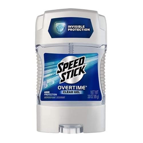 Speed Stick Overtime Clear Gel Antiperspirant Deodorant, 3.0 oz (Pack of 2)