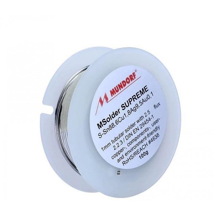 Mundorf Supreme Stagno Alta Qualità 1 Metro 3.28 Feet con Flux Oro e Argento per Migliorare la Conducibilità nei Progetti Elettronici Made in Germany