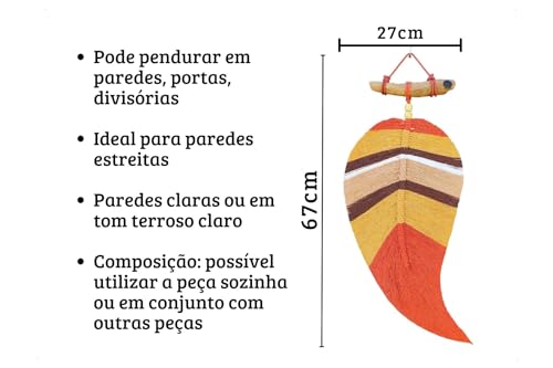 Decoração de Parede Macramê, Painel Folhas/Penas, Arte de Parede para Sala de Estar e Quarto, Ideias