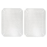 mDesign Adjustable Kitchen Sink Dish Drying Mat/Grid - Quick Draining Design - Soft Plastic Pad Protects and Cushions Sinks, Stemware, Wine Glasses, Dishes - 2 Pack - Clear