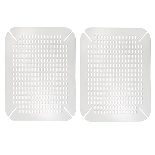mDesign Adjustable Kitchen Sink Dish Drying Mat/Grid - Soft Plastic Sink Protector - Cushions Sinks, Stemware, Wine Glasses, Mugs, Bowls, Dishes - Quick Draining, Contours to Sink - 2 Pack - Clear