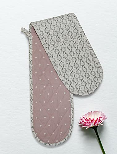 Tiny Break Double Oven Mitt - Seamless Geometric - 7 X 35 Inch - Heat Resistant Oven Gloves To Protect Hands And Arms - Perfect For Cooking, Baking, And Handling Hot Pots And Pans - Natural #TOP5