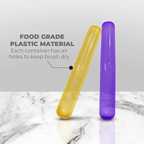 Image of MosQuick Toothbrush Cover case 4 Pc Plastic Anti-Bacterial Travel Protectors for Oral Care Portable Brush Holder for Bathroom Wall Trip & Travel Multicolor Toothbrush Case Box & Cover Container Set