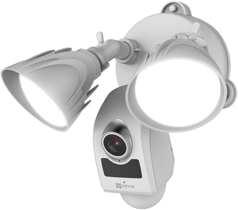 EZVIZ Floodlight Security Camera Outdoor, Smart PIR Motion Detection, 1080P, Starlight Colour Night Vision up to 18M, Weatherproof, Two-Way Talk, Local & Cloud Storage, Hardwired Installation (LC1)