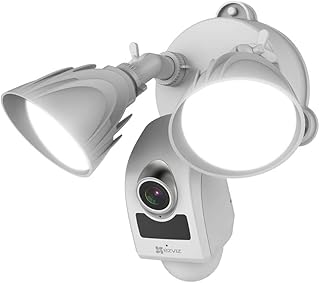 EZVIZ Floodlight Security Camera Outdoor, Smart PIR Motion Detection, 1080P, Starlight Colour Night Vision up to 18M, Weatherproof, Two-Way Talk, Local & Cloud Storage, Hardwired Installation (LC1)