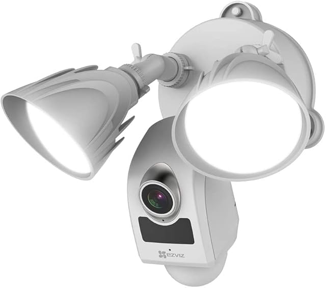 EZVIZ Floodlight Security Camera Outdoor, Smart PIR Motion Detection, 1080P, Starlight Colour Night Vision up to 18M, Weatherproof, Two-Way Talk, Local & Cloud Storage, Hardwired Installation (LC1)