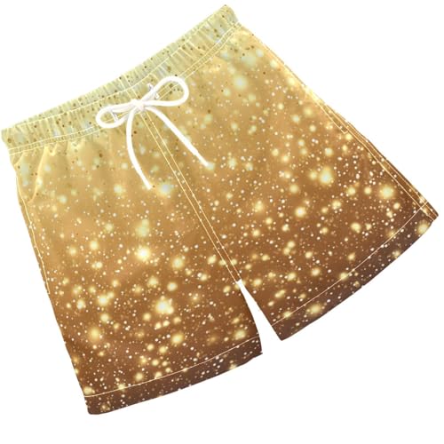 Pigsaly Boys Swim Trunks Cream Gradient Flashing Butter Yellow Glitter Boys Board Shorts Swimsuit Swimwear Bathing Suit 5T