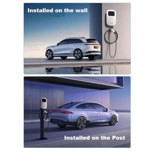 Image of Smart EV Level 2 Charger, Electric Vehicle Charging Station Hardwired 110-240V 32A Type 2 Home Charger with LCD Display,