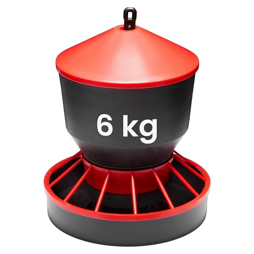 Garronda Mangeoire Poule Antinuisible 6 kg – Distributeur de Graines Volaille avec Couvercle et Poignée – Mangeoire Élevage pour Poules et Poussins –...
