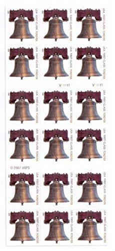 US 2007 #4128a, #V11 Liberty Bell ATM Booklet Of 18 Forever Stamps
