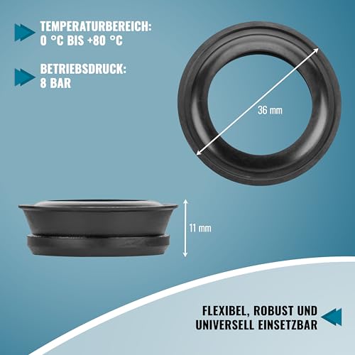 Poppstar Wasser-Dichtung für Klauenkupplung (Ersatzdichtung, NBR Dichtung für Schnellkupplung)