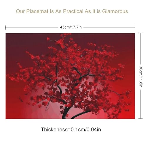 Set de table antidérapant et résistant à la chaleur en forme de fleur rouge - 3