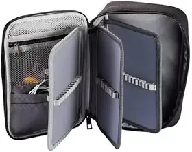 Estojo Escolar Grande Capacidade, Estojo Box Jumbo Com Alça e Elastico para 72 canetas ou lápis, Feminino Masculino, Infantil Adulto, Organizador Com Divisórias e Zíper (PRETO)