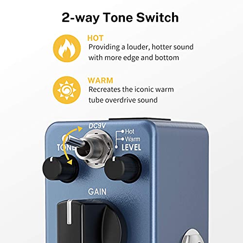 Donner Overdrive Guitar Pedal & Small Pedalboard Power Supply Set Db-S100 With Convertible Bag Backpack, 60" Adhesive Backed Hook-And-Loop And Power Supply Mounting Device,14.46" X 7.51" #TOP3