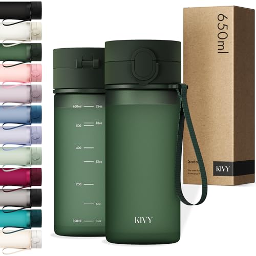 KIVY Trinkflasche 650ml [BPA FREI] Auslaufsicher & Spülmaschinenfest – Wasserflasche für Kinder & Erwachsene – Water Bottle Small – Trinkflasche Klein – Tritan Flasche für Kohlensäure geeignet