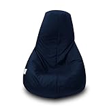 Fácil lavado. Puff Pera Poliéster Impermeable XL 90x135cm (Azul Marino)