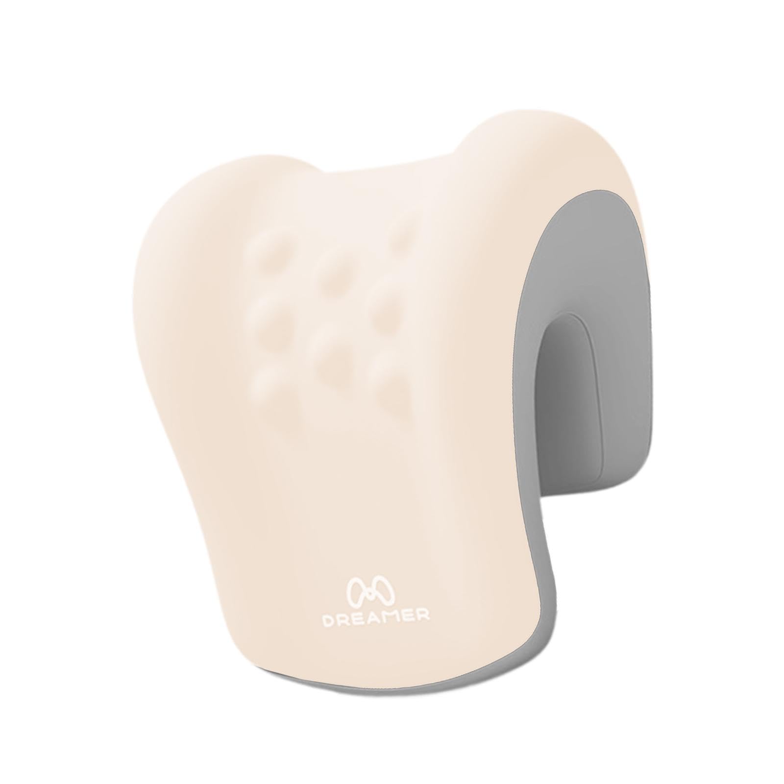 Poggiatesta per Sedia Da Ufficio, Cuscino Poggiatesta in Memory Foam, Fodera Rimovibile, Comodo Cuscino per Sonnellini Durante Aereo, Grigio Beige