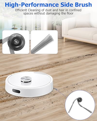 Tixexo Zubehörset für Roborock Q7 M5/Q7 M5+/Q7 L5/Q7 L5+ Saugroboter, 1 Hauptbürste, 4 Hepa-Filter, 6 Wischtücher, 6 Seitenbürsten, Ersatzteile für Roborock Q7 M5