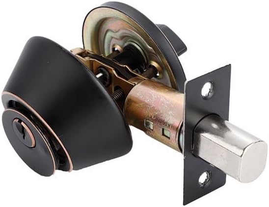 Door Knob Deadbolt Lock Round Exterior Keyed Front Entry Door, Pick Resistant Rekey Security for Bathroom and Any Door Doors Levers