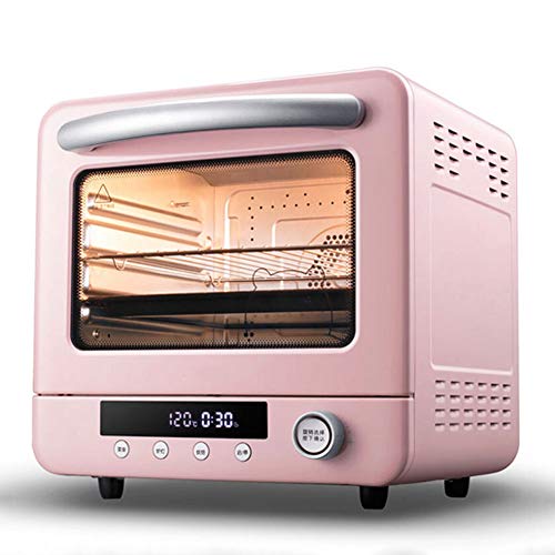 Minibackofen Freistehender Backofen Klein (Grill Ofen + Konvektomat), Mini Ofen Elektrisch, Kleiner Ofen Für Brötchen, Hähnchen, Rosa