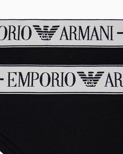 Emporio Armani 2-Pack Brazilian bragas de fondo para mujer en color negro y blanco 5