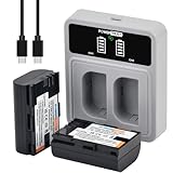 PowerTrust 2pcs LP-E6 LP-E6N Akku mit 20W Fast Dual USB-C Ladegerät für Canon EOS R5,R6,R7,6D,7D,80D,90D,EOS 5DS R,5D Mark II,5D Mark III