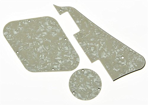 KAISH Aged Pearl LP Standard Pickguard and LP Rear Control Plate Switch Plate Cavity Covers for USA Les Paul