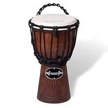 High quality rope-tuning system – Holds tension exceptionally well, keeping the djembe in tune far longer than mechanical tuners thanks to its non slip rope, even tension distribution and improved overall drum longevity Durable synthetic head that st...