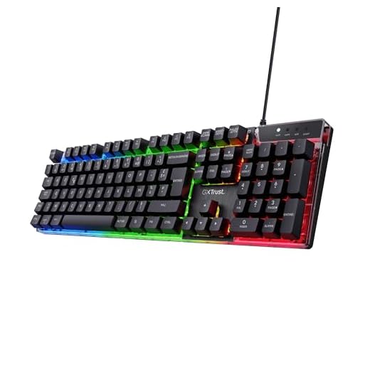 Trust Gaming GXT 835 Azor Clavier Gamer Filaire AZERTY Français, Éclairage LED Arc-en-Ciel, Mode Jeu, 8 Touches Anti-ghosting, Clavier Gaming à Membrane USB, PC/Ordinateur Portable - Noir