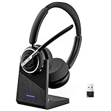 (2025 Upgraded) Wireless Headset with Mic for Work, Bluetooth Headset with Noise...