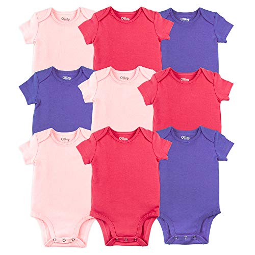 Image of Mac & Moon Newborn Baby Boy or Girl Bodysuit Pack Ottley Basics, Unisex, 9-Pack