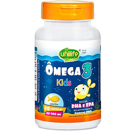 Kit 5 Ômega 3 Kids 500mg Unilife 60 Cápsulas