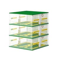 Garage für Speed Champions Autos, Bausteine Garage DIY 3-Schicht Vitrine Auto Parkhaus, Carport Kompatibel mit Bausteine Sportwagen(Ohne Autos)