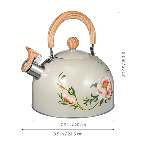 Bouilloire à thé sifflet à fleurs compatible cuisinière et chauffage rapide - 8