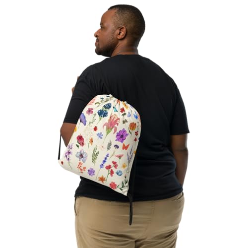 Sac à cordon fleurs sauvages chic aux finitions haute qualité