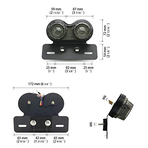 Mfc Pro Bobber Cafe Racer Atv Chopper Led Tail Light Integrated Running Turn Signal Lamp License Plate Bracket Tail Lamp #TOP2