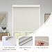 AOSKY Linen Roller Blinds Shades for Indoor Windows Pull Down Cordless Blackout Black Out Window Shade 20 Inch Blinds for Home Beige