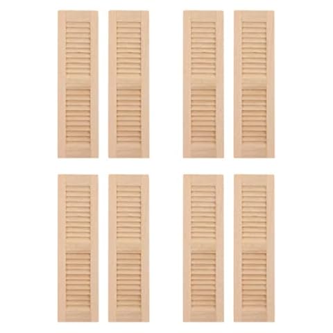 DYNWAVE Handmade 1/12 Dollhouse Furniture Wood Shutters Window, Pack of 4 Pairs, Miniatures Accessories Hands- Cover