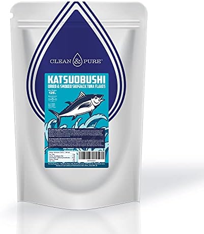 Clean & Pure Bonito Flakes 125 Grams | UKs Purest Bonito Flakes/Katsuobushi | Atlantic Skipjack Tuna: Low Benzopyrene & Heavy Metals | Perfect for Making Dashi, Miso Soup or Low Carb Keto Snack