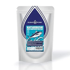 UKs Purest Bonito Flakes/Katsuobushi/Dried Fish Flakes 125g | Atlantic Skipjack Tuna: Low Benzopyrene & Heavy Metals | Bonito Flake Smoked Fish | Large 125g Zip-Lock Re-Seal Bag | Clean and Pure