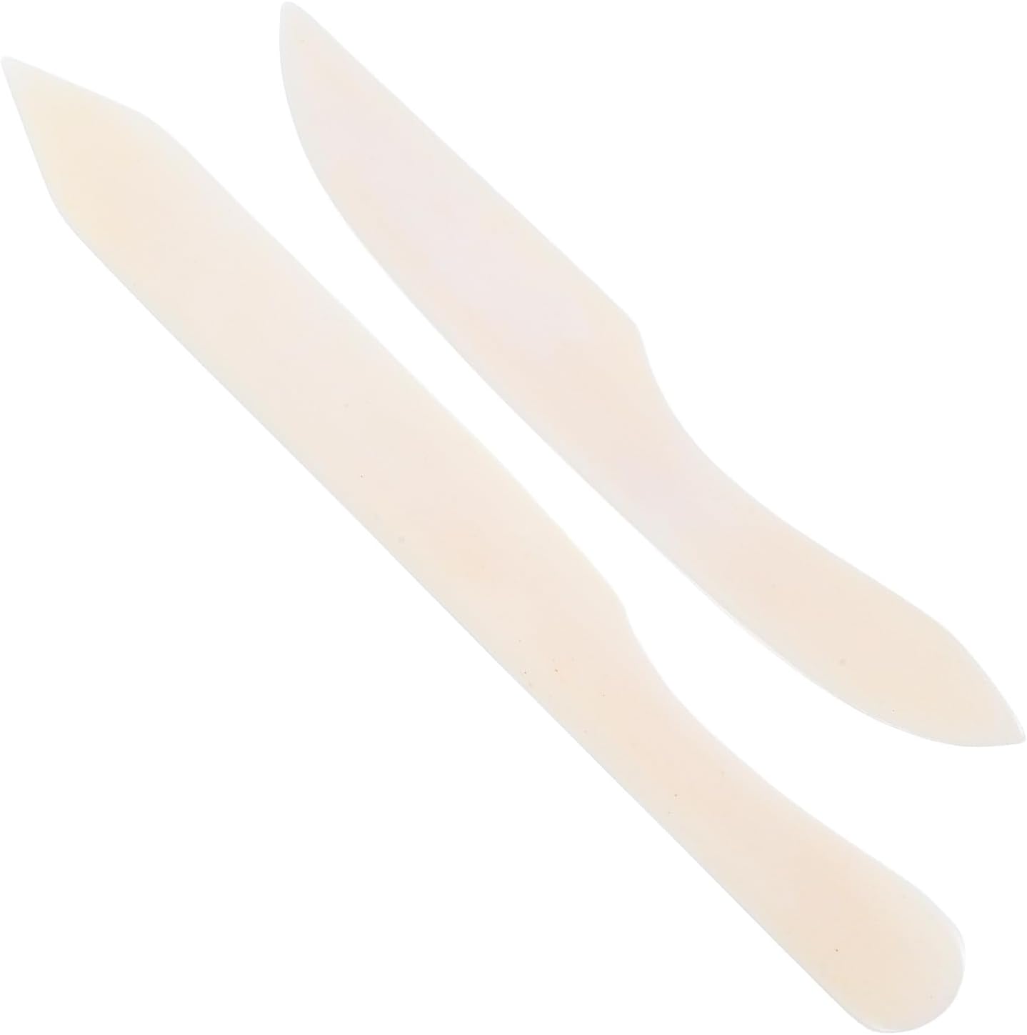 VILLCASE 2pcs Bone Folder Paper Creaser Tools for Book Repair and Clay Modeling, 180mm White Bone Scoring and Burnishing Craft Supplies for Origami, Scrapbooking, and Leathercraft