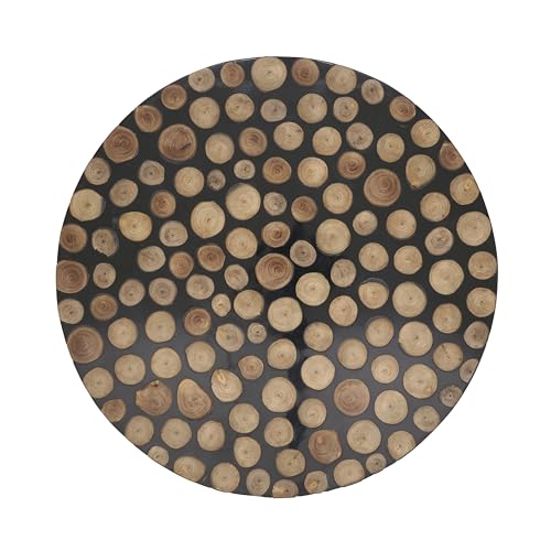 Juego de 4 platos decorativos de madera y resina SARO miniatura 1