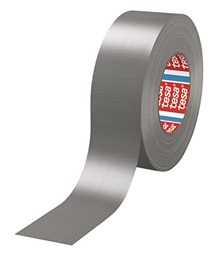 tesa 4688-18 Rollen (Gewerbliches Gebinde), PE-extrudiertes Standard Gewebeklebeband, 50m x 50mm, silber