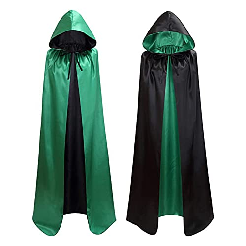 DDZYQ Saco Hombre Suelta Con Capucha Clásico Color Sólido Hombre Reversible Chaqueta Primavera Otoño Sección Delgada Película Medieval Cosplay Guapos Hombre Capa B-Green L Cover
