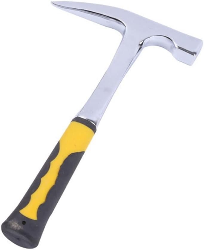 Hammer Rock Pick Hammer with Non-Skid Handle Steel Geologist Hammer Drop Forged Masonry Hammer w/Pointed Tip Shock Reduce Hammer