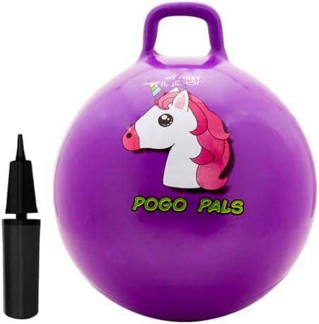 Flybar Hopper Ball for Kids, Inflatable Bouncy Ride-On Ball w/ Ha...