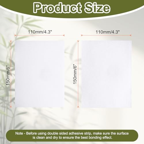 Image of HARFINGTON 24set Hook and Loop Strips with Adhesive 4.3 inchx6 inch Double Sided Hook and Loop Tape Nylon Self Sticky Fastener for Home Office Car, White