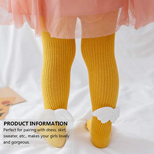STOBOK 2 Pares de Meia-Calça Bebê Meninas Meias de Algodão Macio Respirável Asa de Anjo Legging de B